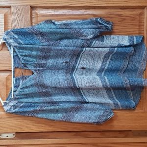 Blue and white blouse